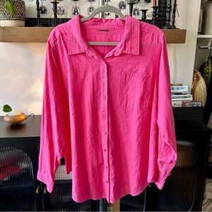 Torrid Pink‎ Long Sleeved Button Down Cotton Shirt